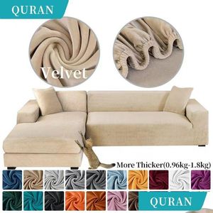 Chair Covers Chair Ers 1 Piece Veet Fabric Sofa Elastic Sectional Couch Er L Shaped Case Armchair Chaise Lounge For Living Room 2209 Dhj9D