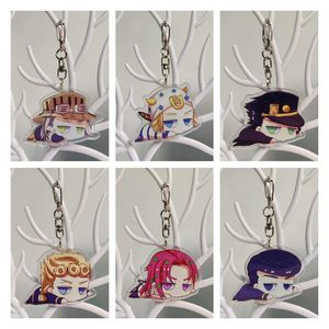 Other Event Party Supplies S Bizarre Adventure Keychain Q Version Figure Giorno Giovanna Acrylic Double Sided Keyring Cartoon Backpa Smtv2