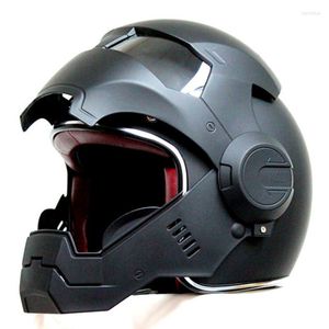 Caschi Moto Masei Casco Iron-man Uomo Donna MaBlack 610 Capacetes Full Face Dot Soild Personality