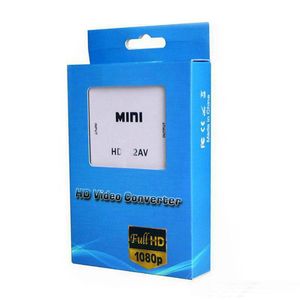AV2HD 1080P HDTV Video adapter mini AV to HD Converter CVBS L/R RCA TO HDM For Xbox 360 PS3 PC360 With retail packaging