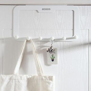 Hooks ECOCO Wrought Iron Door Hook Living Room Hanger Cabinet Rack Multi-function Creative 6 Coat Bag Hat Storage Accessories Set