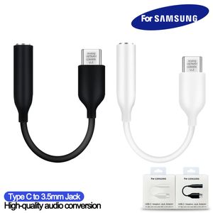 Telefonkablar USB-typ C till 3,5 mm Aux Adapter Type-C 3 5 Jack Audio Cable Original för Samsung Galaxy S22 S21 Ultra S20 Obs 20 10 Plus Tab S7 S7