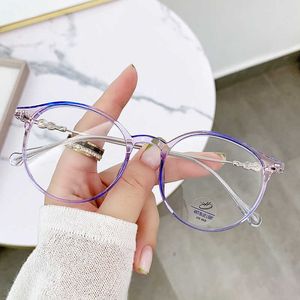 TR90 new blue light proof glasses for men artistic oval glasses frame net red students myopia glasses for women link1