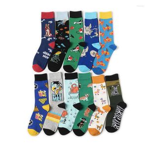 Calzini da uomo Animal Man Crew Casual Cotone Calzino da uomo Cartoon Sox Standard Moda Novità Uomo Autunno Classico Adulto Calcetines Hombre