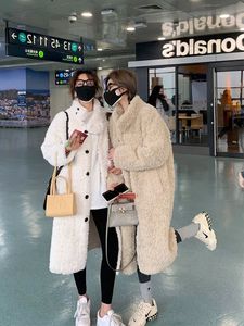 Изделия из искусственного меха зимняя длинная свободная густая теплые мягкие пушистые пушистые женщины стоят роскошная корейская мода 2022