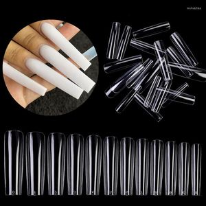 False Nails Full Cover Square Straight Extra Long Artificial Acrylic Nail Tips Clear Press On Manicure Tool G031