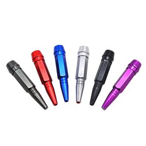 eng￥ngs Shisha Vape Pen Metal Pipe Bullet Form F￤rg Aluminiumlegering R￶r Snuff Rod Smoke Kit
