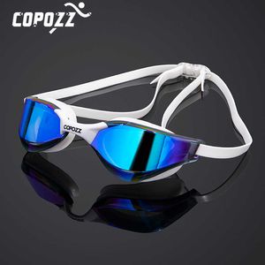 Goggles Profesyonel HD Anti-Fog Yüzme Anti-UV Gözlükleri Büyük Çerçeve Sile Erkekler ve Kadınlar İçin Yüzme Gözlükleri L221028