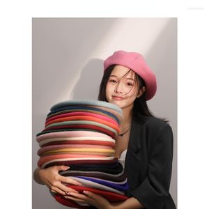 Berets Winter Imitation Hair Hat Wool Thickened Warm Knit Hats For Women Cap