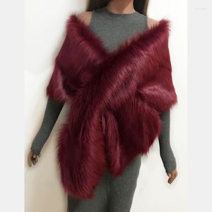 Kvinnors p￤ls kvinnor faux sjal h￶st vinter brud br￶llop kl￤nning cape multi f￤rger h￶gkvalitativ parti poncho imitation varmt utkl￤der