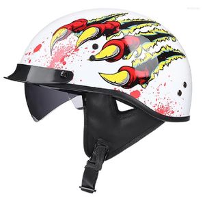 Hełmy motocyklowe Materiał ABS Vintage Motorbike Otwarta twarz Helmet Half Motor Skustr Casco Moto Dot Certyfikacja