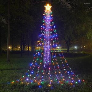 ストリングスアウトドアクリスマスデコレーションウォーターフォールライト344 LED 8モードツリーライトギフトお子様ホームクリスマスウェディングヤードポーチガーデン