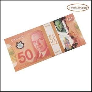 Novelty Games Prop Cad Game Money 5/10/20/50/100 Canadian Dollar Canada Banknotes Fake Notes Movie Props Drop Delivery 2022 Toys Gif Dhlnp9X8EAA7EDZ4D