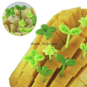 New 8 Piece Fruit Fork Kids Food Chopper Prod Leaves Plastic Decoration Box For Lunch Accessories maa saatka Tiny Mini