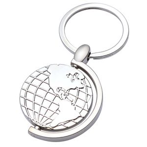 Globe Keychain Rotativo Metal Keychain Chain Pingled Pingnd Pening Gift Keyring