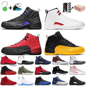 2023 Jumpman 12 12s mit Box Herren Damen Basketballschuhe Dark Concord Twist Reverse Flu Game University Gold Arctic Punch Womens Sports Traines JERDON