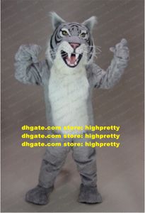 Plush Material Gray Wildcat Caracal Ocelot Mascot Costume Adult Cartoon Character Årsmöte Publicitetskampanj ZZ7622