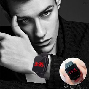 Wristwatches Square LED Student Adult Couple Electronic Watch With Shell Adjustment Leisure Sports