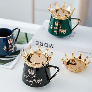 Mugs Everything Is Ready Queen's Cup With Crown Cap And Spoon Ceramic Coffee Mug Gift For Girlfriend's Wife