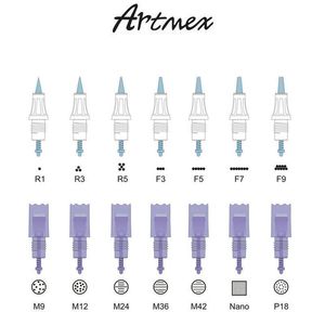 ArtMex V8 V6 V3 V9 V11 Kalıcı Makyaj Makinesi Kaş Eyeliner Dudaklar için Dövme İğne Kartuşları