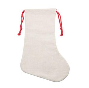 DIY Sublimation Blank Bags Printing Linen Stockings Christmas Decoration Socks Halloween Advertising Drawstring Sock Santa Sack Large Gift Personalized SN55