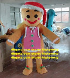 Gingerbread Man Mascot Costume Gingersnap Lebkuchen Gibbery Ginger Character Söker affärsparfoton ZZ6053