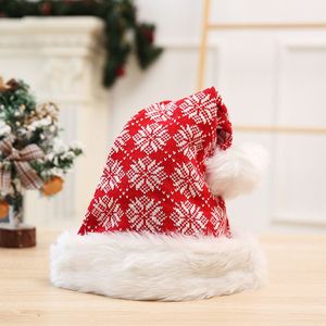 Kvalitet stickad jultomten hattar julskalle kepsar tjock plysch randig hatt Santa Cap