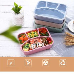 New Wheat soma container bento japanese box for lunch to school work portable microwave oven