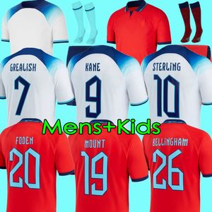 KANE camisa de futebol SANCHO UK STERLING RASHFORD GREALISH MOUNT FODEN INGLATERRA ALEXANDER-ARNOLD SAKA 2022 Copa do Mundo camisa de futebol mulheres homens crianças kit conjuntos uniformes