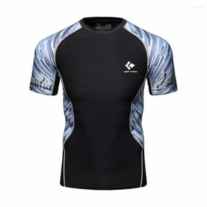 Herr t-skjortor 2022 MMA Running T-shirt Rashguard män Kort ärm Bodybuilding Clothing Sport Suit 3D Print Shirt Tops