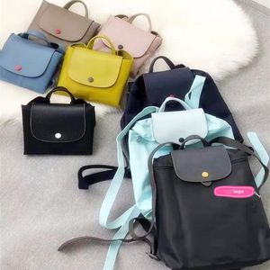 Nylon Backpack Solid Color Waterproof Folding Lightweight Schoolbag Outdoor Packs