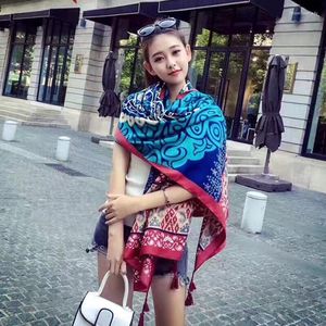 Schals Winter Baumwollblume Schal Geometrisches muslimische Hijab -Schals Wraps und Bohemian Nepal Muster Koreanischer Umhang im koreanischen Stil