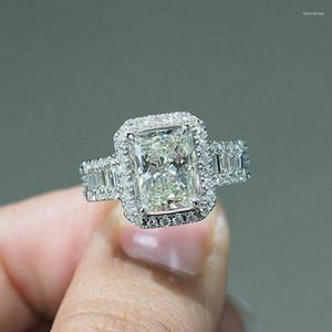 Cluster Ringe Vintage Lab Diamant Ring 925 Sterling Silber Verlobung Hochzeit Band für Frauen Braut Versprechen Party Schmuck Geschenk