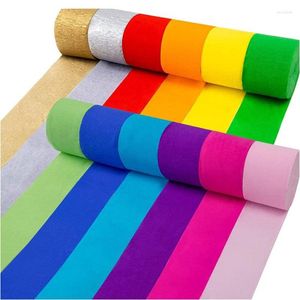 Party Decoration 4cm 25METERS CREPE PAPPER ROLL Colored Origami Rinkled DIY Birthday Baby Shower Wedding Backdrop