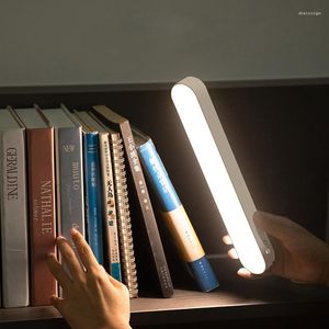Bordslampor LED -skrivbordslampa Magnetiska f￶r studiesk￥p Ljus Multifunktion USB uppladdningsbar tr￶jl￶s Dimning Dormitory Night Lights