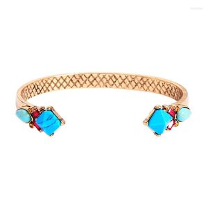 Bangle SL00109C 2022 Produkt Antique Gold Color Blue Stone Otwarcie dla kobiet hurtowa biżuteria modowa