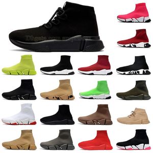 Luxury mens womes balencaigas boots designer sock shoes triple black and white beige ankle boote outdoor walking jogging platform knit shoe sports sneakers booties