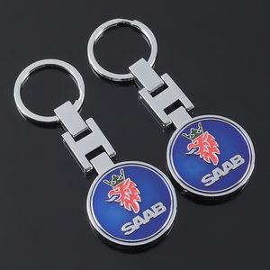 Metal Shield Style Key Ring para Saab Scania emblema 93 9-3 900 9000 Fashion Keychain Gift Car Acessórios