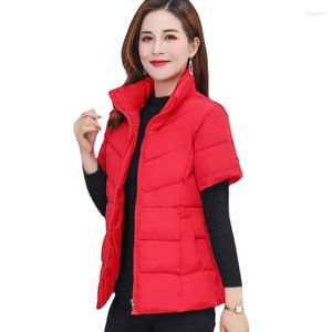 Women's Vests 2022 Women Vest Coat Autumn Winter Ladies Style Splicing Half Sleeve Loose Fashion Elegant Keep Warm Female Jacket 6XL