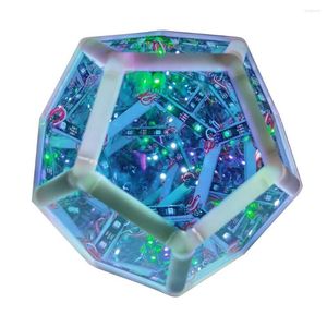 Creative Cool Dodecahedron Night Light Multi-color Change 20cm Flashing Color Art Lamp For Children's Birthday Gift