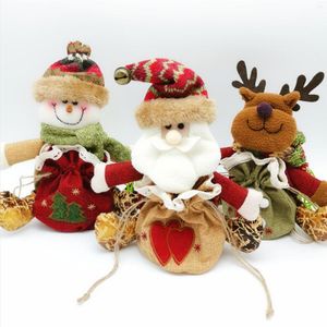 Dekoracje świąteczne Pakiet worka na prezent Dekoracja Piękna kreskówka Święty Święto Snowman Elk Reindeer Candy Pudełka Apple
