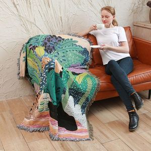 Chair Covers Nordic Forest Sofa Blanket Home Decorative Casual Throw Bed Spread Towel Outdoor Camping Picnic Mat Boho Tapestry