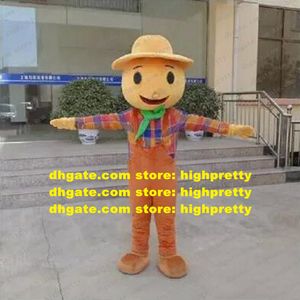 Traje de mascote vivo jackstraw amarelo um macaco de cartoon caráter mascotte chapéu sorridente zz73 fs