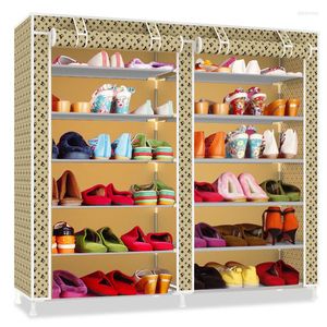 Clothing Storage Minimalist Foldable Shoe Rack Double Row Thicken Washable Oxford Cloth Cabinet Dust-proof Organizer