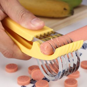 Kitchen Accessories Banana Fruit Vegetable Sausage Slicer Stainless Steel Cutter Salad Sundaes Tools Cooking Tools