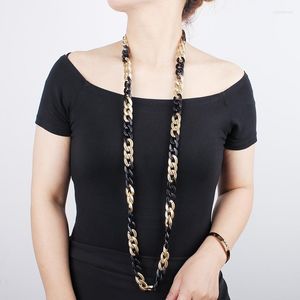 Correntes Jid punk colar de corrente longa dourada cor preta de plástico homem tendência Hip Hop Mulheres jóias decoração de corpo gótico