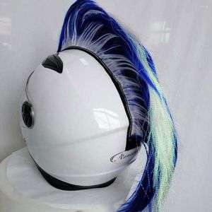 Мотоциклетные шлемы Синтетические цветные лыжные запасные детали DIY Стильные волосы мягкий шлем моды могавк парик