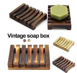 Hem Creative Soap Box Wood Soap Rack Badrum Naturligt bambu tvålskål Hushåll Hotellförsörjning T500763