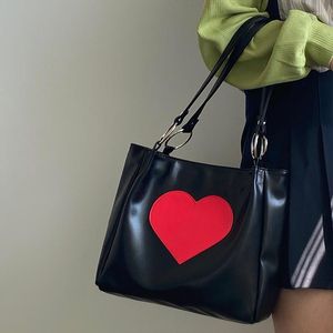 Evening Bags Heart Pattern Women PU Leather Shoulder Female Cool Girl Purple Underarm Bag Fashion Design Ladies Small Tote Handbags