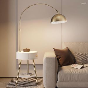 Floor Lamps Tripod Design Wireless Charging Function Living Room Bedroom Shelf Drawer Integrated Bedside Lamp Led Standing Light